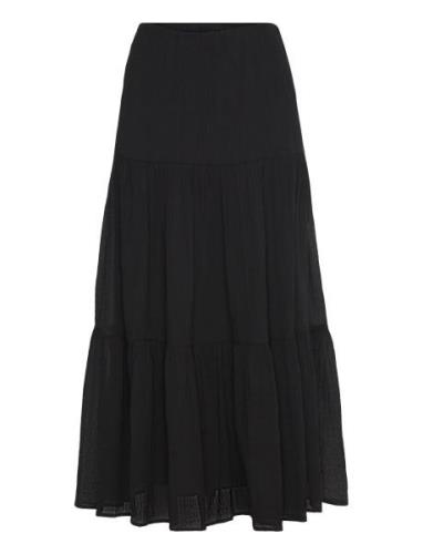 Maxi Cotton Skirt Pitkä Hame Black Gina Tricot