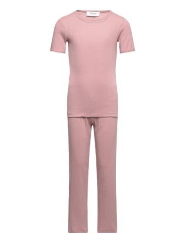 Night Set Pyjamasetti Pyjama Pink Rosemunde Kids