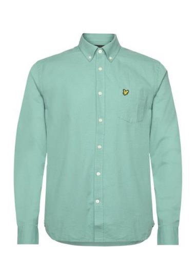 Cotton Linen Button Down Shirt Tops Shirts Casual Green Lyle & Scott