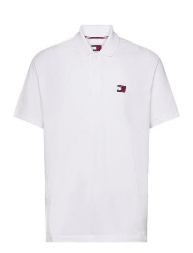 Tjm Reg Badge Polo Tops Polos Short-sleeved White Tommy Jeans