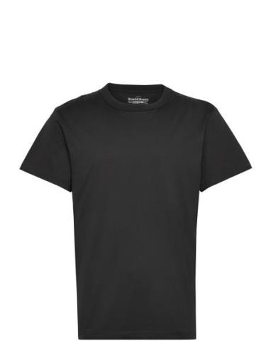 Crew Neck Pima Tops T-shirts Short-sleeved Black Bread & Boxers