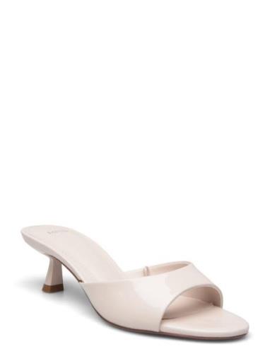 Patent Leather Effect Heeled Sandal Korolliset Sandaalit Pink Mango