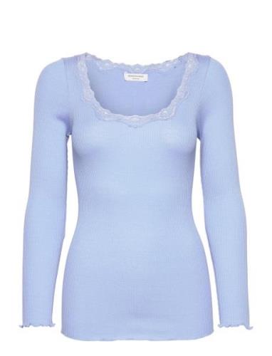 Rwbabette Ls U-Neck Lace Top Tops T-shirts & Tops Long-sleeved Blue Ro...