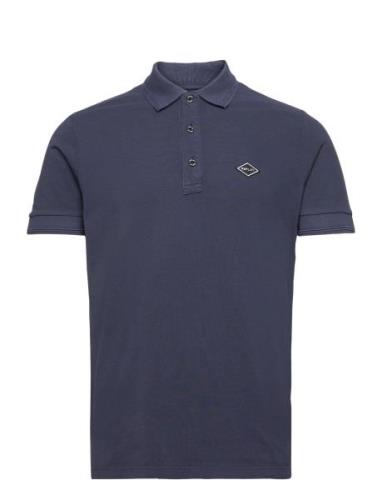 Polo Regular Polo Tops Polos Short-sleeved Blue Replay