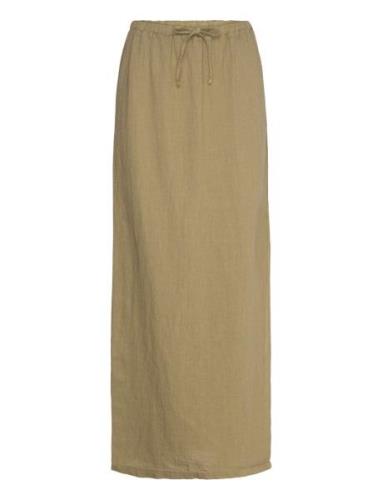 Samira Skirt Pitkä Hame Khaki Green Noella