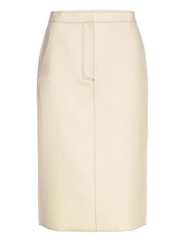 Kellie - Bonded Viscose Blend Polvipituinen Hame Cream Day Birger Et M...