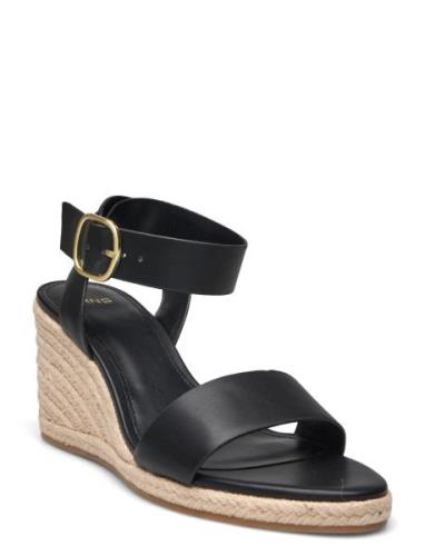 Wedge Buckle Sandals Kiilakorkokengät Black Mango