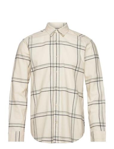 Onslars Ls Reg Brush Check Shirt Tops Shirts Casual Cream ONLY & SONS