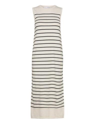 Slfberga Sl Knit Dress Polvipituinen Mekko Cream Selected Femme