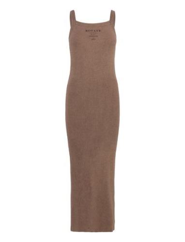 Ribbed Maxi Dress Maksimekko Juhlamekko Brown ROTATE Birger Christense...