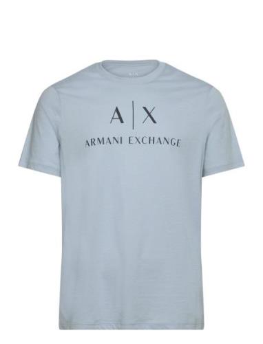 Man Jersey T-Shirt Tops T-shirts Short-sleeved Blue Armani Exchange