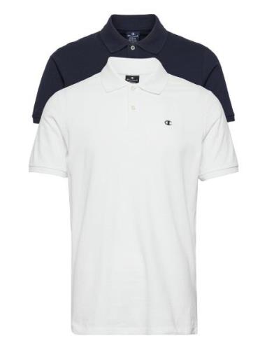 2 Pack Polo Tops Polos Short-sleeved White Champion