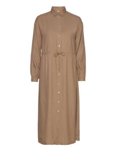 Kadahlia Shirt Dress Polvipituinen Mekko Brown Kaffe