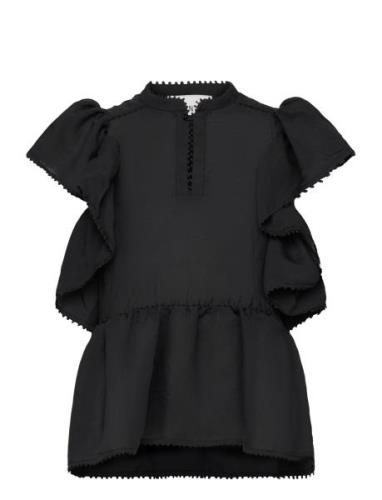 Ufolia Tops Blouses Short-sleeved Black Munthe