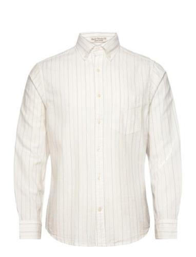 Reg Archive Oxford Stripe Shirt Tops Shirts Casual Cream GANT