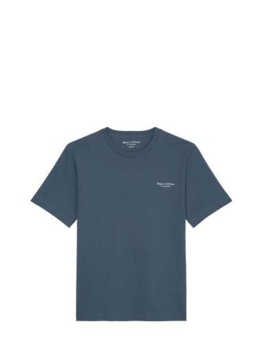 T-Shirts Short Sleeve Tops T-shirts Short-sleeved Blue Marc O'Polo