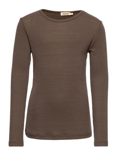 Tamra Tops T-shirts Long-sleeved T-shirts Brown MarMar Copenhagen