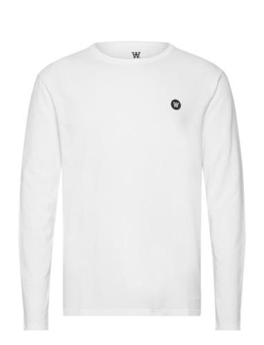 Mel Long Sleeve Gots Tops T-shirts Long-sleeved White Double A By Wood...