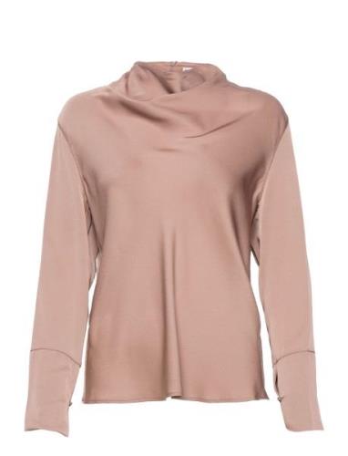 Ayumi Silk Blouse Tops Blouses Long-sleeved Pink Ahlvar Gallery