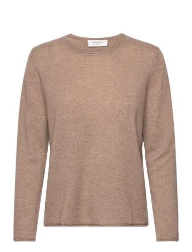 Cashmere Crew Neck Tops Knitwear Jumpers Brown Rosemunde