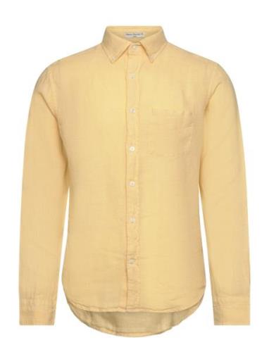 Reg Gmnt Dyed Linen Shirt Tops Shirts Casual Yellow GANT