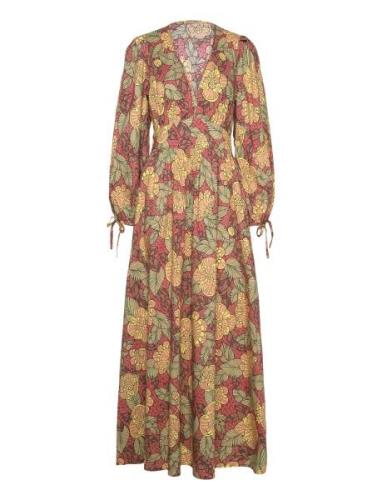 Flowerprinted Cotton Maxi Dress Maksimekko Juhlamekko Multi/patterned ...