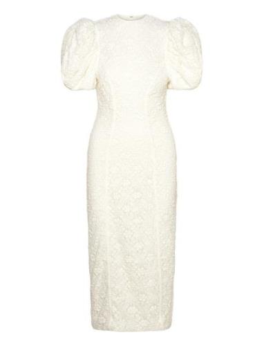 Lace Midi Fitted Dress Polvipituinen Mekko White ROTATE Birger Christe...