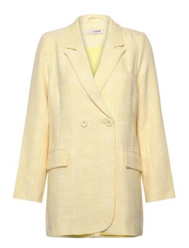 Annali Bouchle Blazer Blazers Double Breasted Blazers Yellow A-View