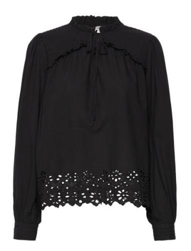 Damar-M Tops Blouses Long-sleeved Black MbyM