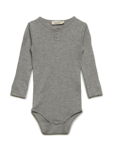 Body Ls Bodies Long-sleeved Grey MarMar Copenhagen