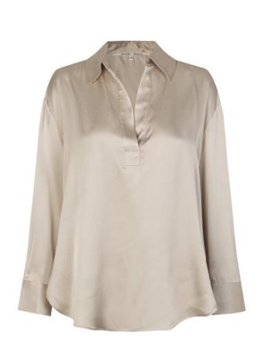 Galla Blouse Tops Blouses Long-sleeved Beige Second Female