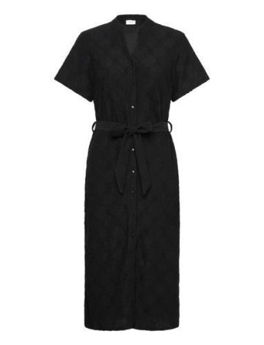 Videlea V-Neck S/S Midi Dress/R/Vol Polvipituinen Mekko Black Vila