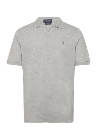 Stretch Mesh-Ssl-Psh Tops Polos Short-sleeved Grey Polo Ralph Lauren