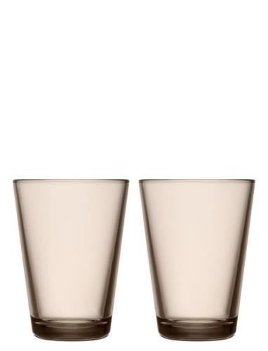 Kartio 40Cl Glas 2Stk Home Tableware Glass Drinking Glass Beige Iittal...