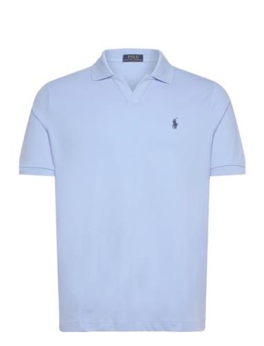 Stretch Mesh-Ssl-Psh Tops Polos Short-sleeved Blue Polo Ralph Lauren