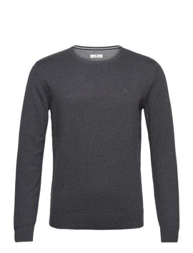 Basic Crew Neck Sweater Tops Knitwear Round Necks Grey Tom Tailor