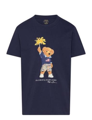 Polo Bear & Big Pony Cotton Tee Tops T-shirts Short-sleeved Blue Ralph...