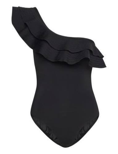 Eleonor -Shoulder Swimsuit Uimapuku Uima-asut Black Malina