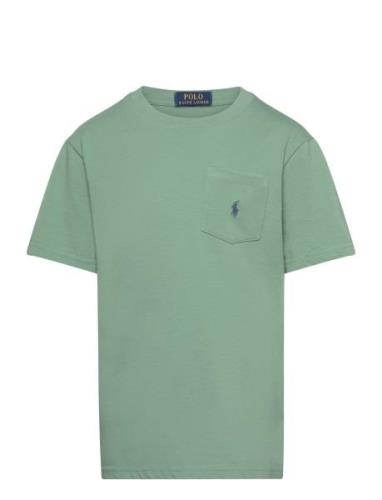 Cotton Jersey Pocket Tee Tops T-shirts Short-sleeved Green Ralph Laure...