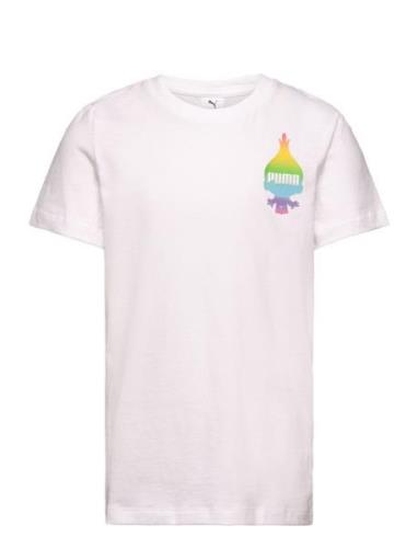 Puma X Trolls Tee Sport T-shirts Short-sleeved White PUMA