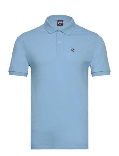 Mens Knitted Shirt Tops Polos Short-sleeved Blue Colmar