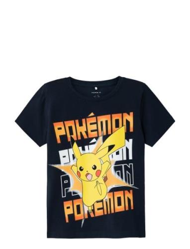 Nkmmaci Pokemon Ss Top Noos Bfu Tops T-shirts Short-sleeved Navy Name ...