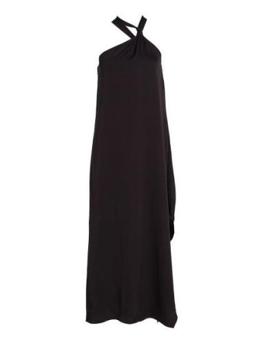 High Shine Knot Ankle Dress Maksimekko Juhlamekko Black Calvin Klein