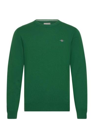 Superfine Lambswool C-Neck Tops Knitwear Round Necks Green GANT