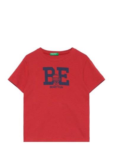 T-Shirt Tops T-shirts Short-sleeved Red United Colors Of Benetton