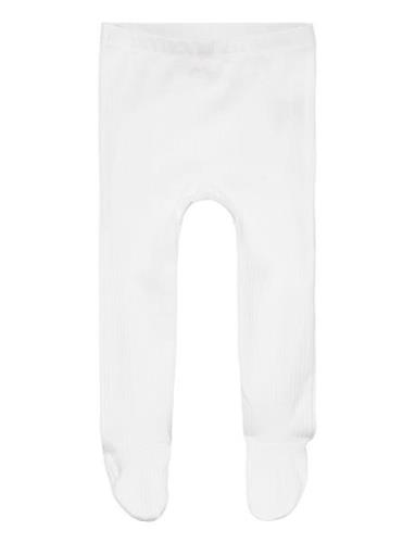 Baby Rib Tights W. Feet Bottoms Trousers White Copenhagen Colors