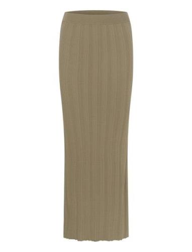 Salvagz Long Skirt Pitkä Hame Khaki Green Gestuz