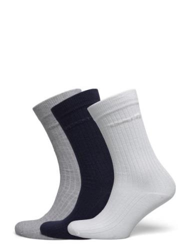 Tonal Logo Rib Socks 3-Pack Sukat White GANT