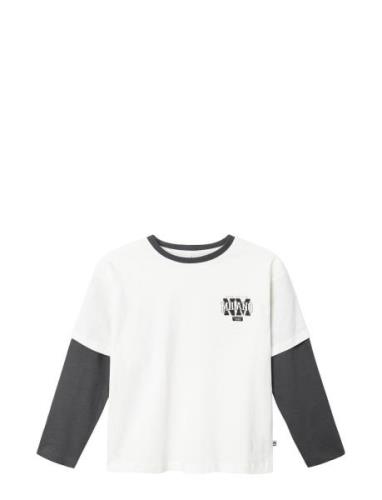 Nkmkelias Ls Loose Top Tops T-shirts Long-sleeved T-shirts White Name ...