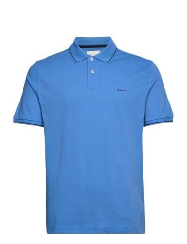 Tipping Ss Pique Polo Tops Polos Short-sleeved Blue GANT